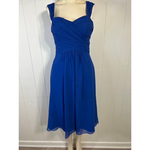 Bill Levkoff Bridesmaid Dress 155 Prom Wedding Short Gown Chiffon Sleeveless 8 - Picture 2 of 7